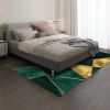 5' x 7' Green&Black&Gold Modern Geometirc Rectangle Indoor Area Rug Living Room&Bedroom