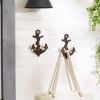 Nautical Anchor Wall Hook Set with Rope - Pack of 2