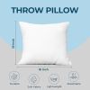 Bedding Throw Pillows (Set of 4, White), 18 x 18 Inches Pillows for Sofa, Bed and Couch Decorative Stuffer Pillow