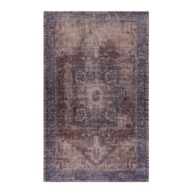 MAVAL Burgundy Washable Rug 5x8 Area Rug (Burgundy, 5' x 8')