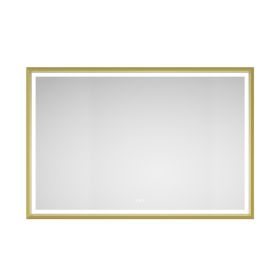 72 x 48 Inch LED Bathroom Mirror with Aluminum Frame, Wall Mounted Vanity Mirror, Anti-Fog, Memory, 3 Colors, Stepless Dimmable