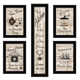 "Kitchen Friendship Collection" 5-Piece Vignette By Trendy Decor 4U, Black Frame