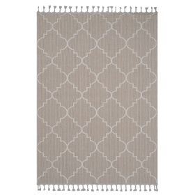 6X9 Ivory /Trellis Indoor/Outdoor Area Rug