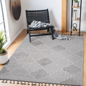 LOOM & LUXE Collection 5X7 White/Grey /Trellis Indoor/Outdoor Area Rug