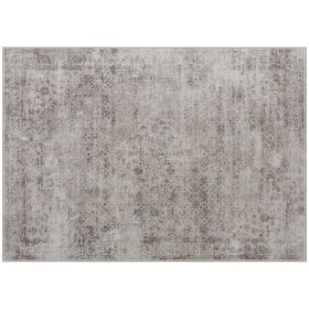 Machine Washable Area Rug 4x6, Non-Slip Traditional Floor Carpet For Living Room, Bedroom, Light Mixed-Brown (Color: Brown)